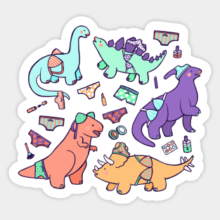 Dinosaur Panty Raid Sticker